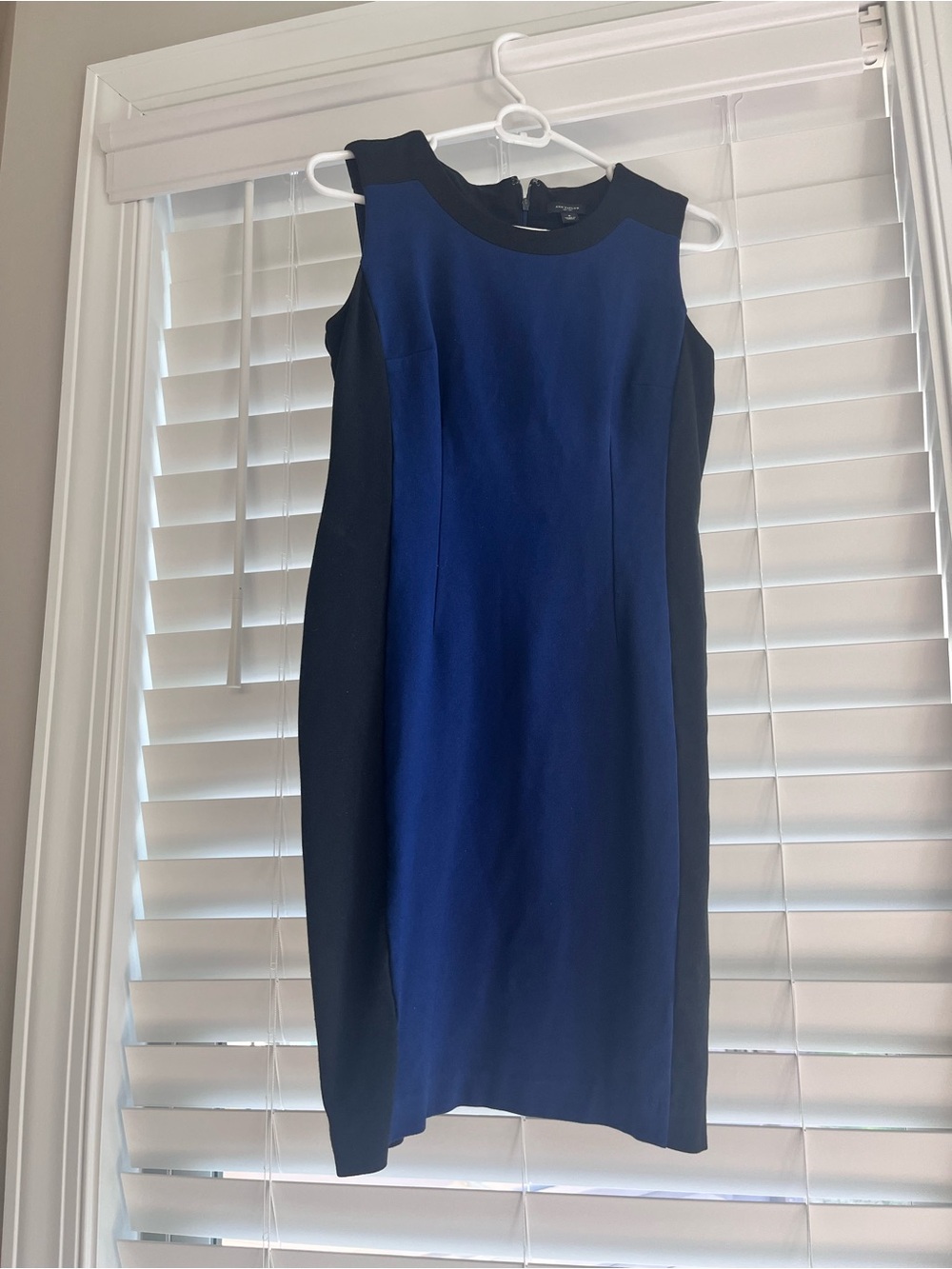 Ann Taylor Blue Dress with Black Side Panels